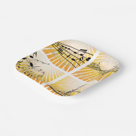 Assiettes En Carton Notes musicales multiples (Angulaire)