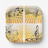 Assiettes En Carton Notes musicales multiples (Recto)