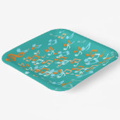 Assiettes En Carton notes musicales orange et blues (Angulaire)