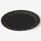 Assiettes En Carton Notes musicales Plaque de papier encadrée ronde (Angle)