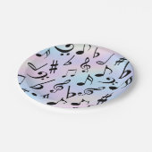 Assiettes En Carton Notes musicales Plaques de soirée Iridescente (Angle)