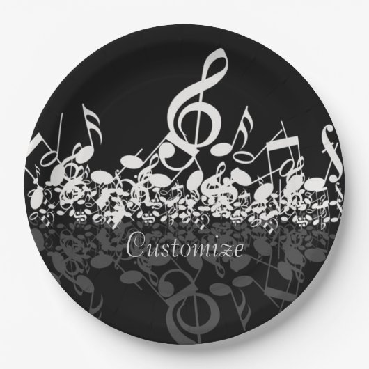Assiettes En Carton Notes musicales rien que des notes de musique Treb (Devant)