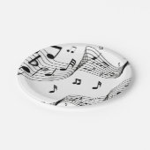 Assiettes En Carton Notes musicales sur le blanc (Angle)