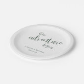 Assiettes En Carton Notre aventure commence à feuillage persistant mar (Angle)