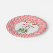 Assiettes En Carton Notre Berry Sweet Strawberry Party, En vichy rouge (Angle)