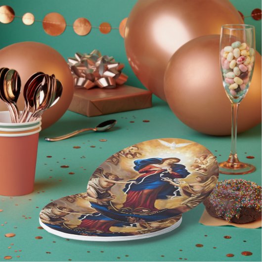 Assiettes En Carton Notre-Dame qui a des noeuds (Multi)