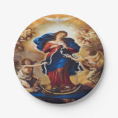 Assiettes En Carton Notre-Dame qui a des noeuds (Devant)