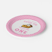 Assiettes En Carton Notre Little Cutie Pi Day 1er Anniversaire rose (Angle)