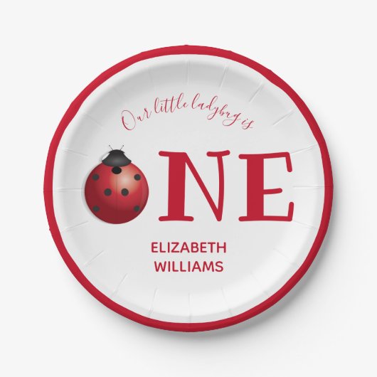 Assiettes En Carton Notre Little Ladybug Une première fête d'anniversa (Devant)