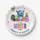 Assiettes En Carton Notre Little Monster 1er anniversaire (Devant)
