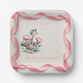 Assiettes En Carton Notre oie sotte est Tournée un Anniversaire (Recto)