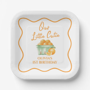 Assiettes En Carton Notre petit anniversaire orange