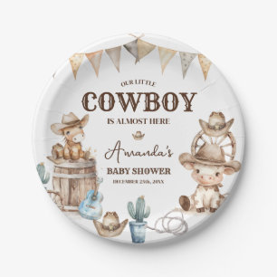 Assiettes En Carton Notre petit Baby shower sauvage de l'Ouest