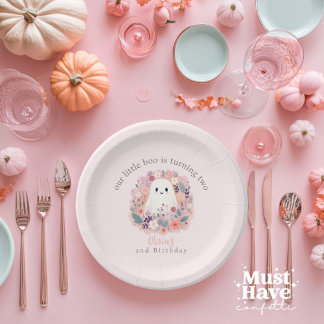 Assiettes En Carton Notre petit Boo tourne 2 Boho Ghost
