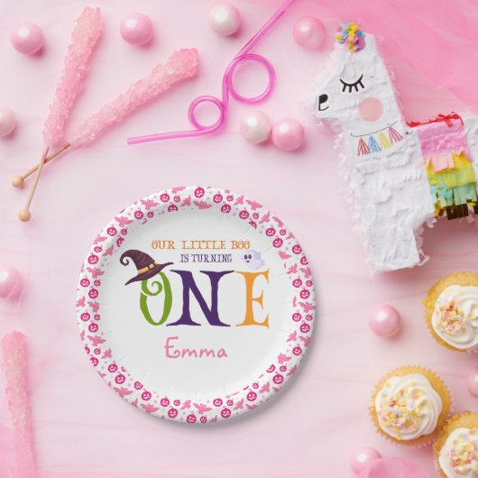 Assiettes En Carton Notre Petit Boo Turner Un, Halloween 1Er Anniversa (Fête)