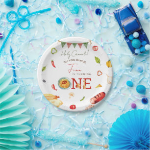 Assiettes En Carton Notre Petit Boulet de Viande 1er Anniversaire