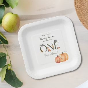 Assiettes En Carton Notre Petit Citrouille Automne 1er Anniversaire Pl