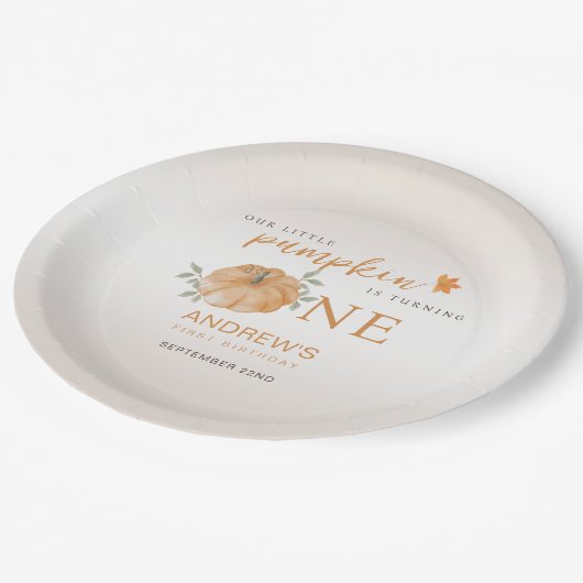 Assiettes En Carton Notre Petit Citrouille Automne automne 1er anniver (Angle)