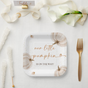 Assiettes En Carton Notre petit Citrouille Automne Baby shower d'autom
