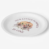 Assiettes En Carton Notre petit Citrouille automne fleuri premier anni (Angle)
