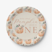 Assiettes En Carton Notre petit Citrouille est un 1er anniversaire (Devant)