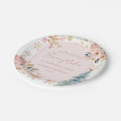 Assiettes En Carton Notre Petit Flocon de neige rose fête d'anniversai (Angle)