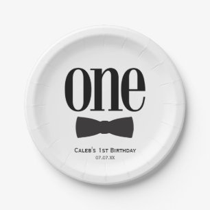 Assiettes En Carton Notre Petit Homme Premier 1er Anniversaire Nœud Pa