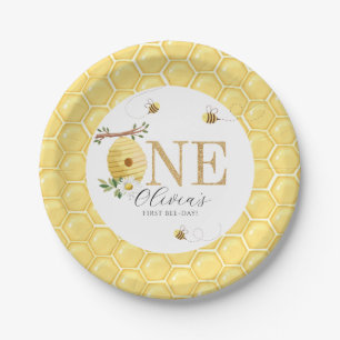 Assiettes En Carton Notre Petit Miel Abeille 1er Jour d'Abeille Annive