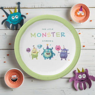 Assiettes En Carton Notre petit monstre Trois monstres colorés