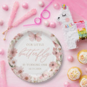 Assiettes En Carton Notre Petit Papillon Rose Girls Anniversaire (Fête)