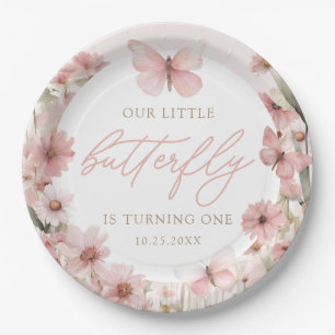 Assiettes En Carton Notre Petit Papillon Rose Girls Anniversaire