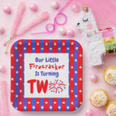 Assiettes En Carton Notre petit pétard 2e anniversaire (Fête)