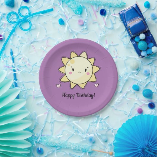 Assiettes En Carton Notre Petit Soleil Joyeux Plaque Papier Anniversai (Fête)