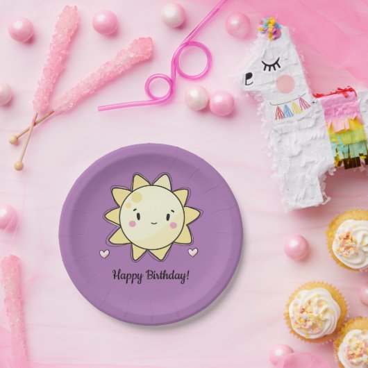 Assiettes En Carton Notre Petit Soleil Joyeux Plaque Papier Anniversai (Fête)