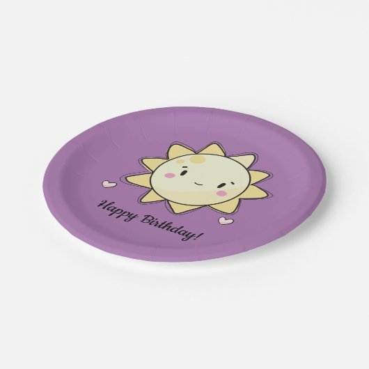 Assiettes En Carton Notre Petit Soleil Joyeux Plaque Papier Anniversai (Angle)
