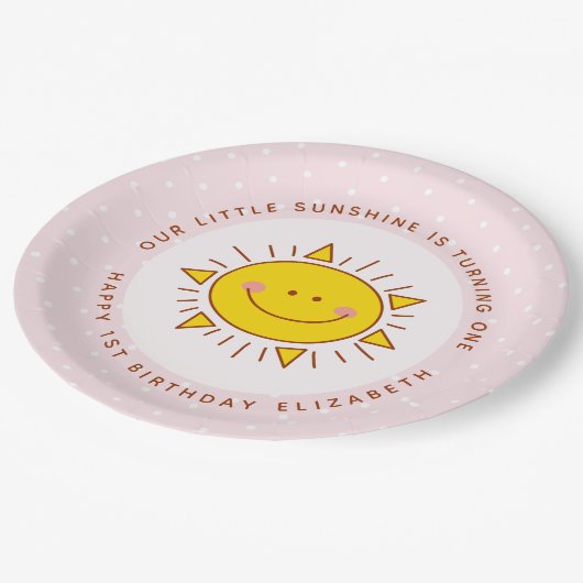 Assiettes En Carton Notre Petit Soleil tourne à l'Anniversaire d'une f (Angle)