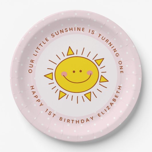 Assiettes En Carton Notre Petit Soleil tourne à l'Anniversaire d'une f (Devant)