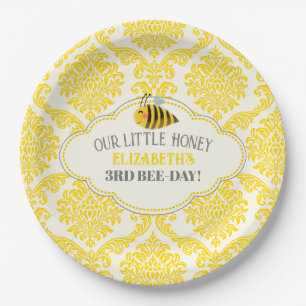 Assiettes En Carton Notre Petite Abeille De Miel Plaques Papier Annive