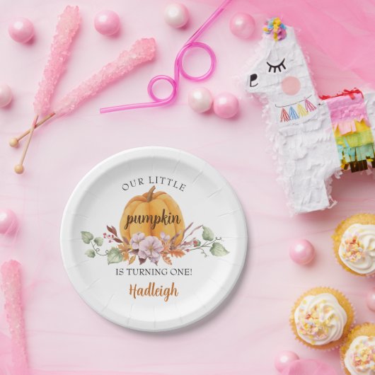 Assiettes En Carton Notre Petite Citrouille fête d'anniversaire (Fête)