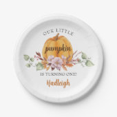 Assiettes En Carton Notre Petite Citrouille fête d'anniversaire (Devant)