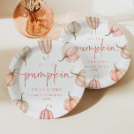 Assiettes En Carton Notre Petite Citrouille Rose Blanc Automne fête d'<br><div class="desc">Ce sont nos petites plaques de papier Citrouille rose blanc automne fête d'anniversaire!</div>