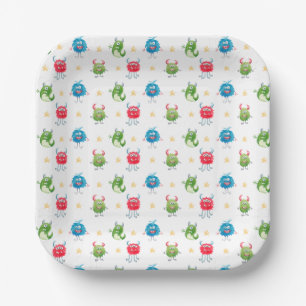 Assiettes En Carton Notre petite fête d'anniversaire de monstre
