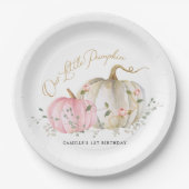 Assiettes En Carton Notre petite fille Citrouille 1er anniversaire (Devant)