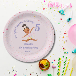 Assiettes En Carton Notre petite gymnaste fête ses 5 ans Anniversaire