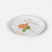Assiettes En Carton Notre Petite Invitation Baby shower Citrouille (Angle)