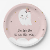 Assiettes En Carton Notre Petite Plaque De Baby shower Rose Boo Ghost (Devant)