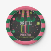 Assiettes En Carton Notre Petite Plate D'Anniversaire Elf - Fille Blk (Devant)