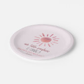 Assiettes En Carton Notre Petite Soirée Soleil Rose Anniversaire (Angle)