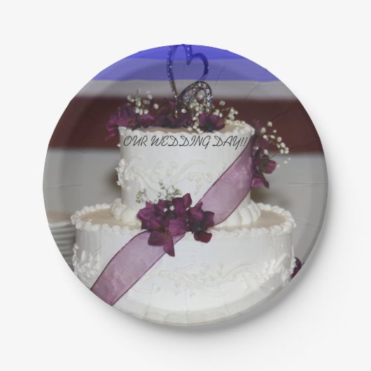 Assiettes En Carton NOTRE Plaque Papier JOUR MARIAGE (Devant)