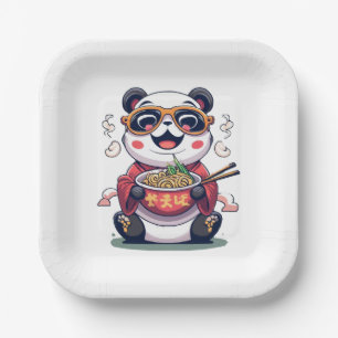 Assiettes En Carton Nouilles de Panda